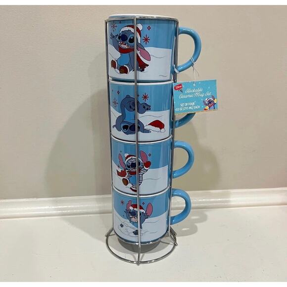 Disney Stitch‎ Stackable Christmas Mugs - Picture 2 of 6